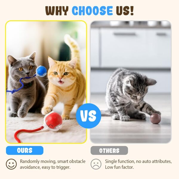 Smart Interactive Cat Toy Ball – Automatic Rolling Mouse with Tail, Rechargeable Pet Play Toy for Indoor Cats - Image 2