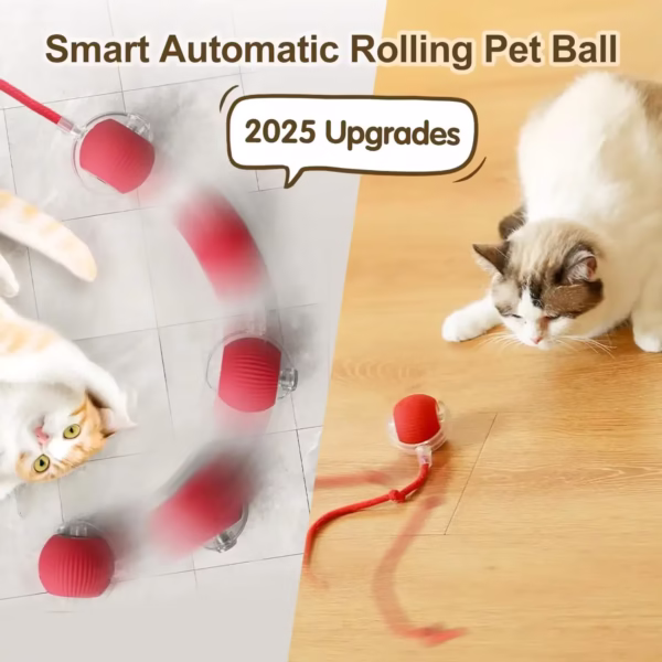 Smart Interactive Cat Toy Ball – Automatic Rolling Mouse with Tail, Rechargeable Pet Play Toy for Indoor Cats - Image 6